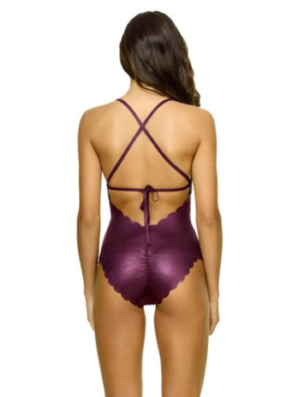 PilyQ Plume Black Reversible Wave Gwen Metallic One Piece Swimsuit NWT Large - Picture 4 of 10